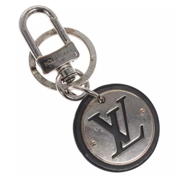 LOUIS VUITTON Charm metal Silver LV Auth
